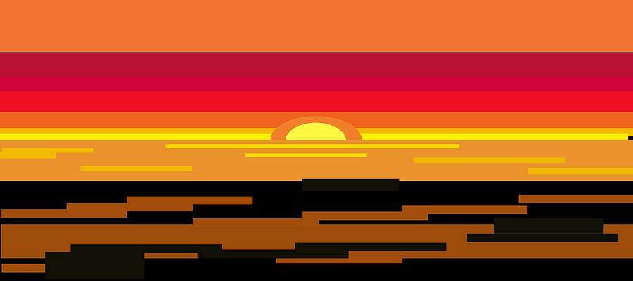 Sunset Digital Art - Video Arcade sunset by P Dwain Morris