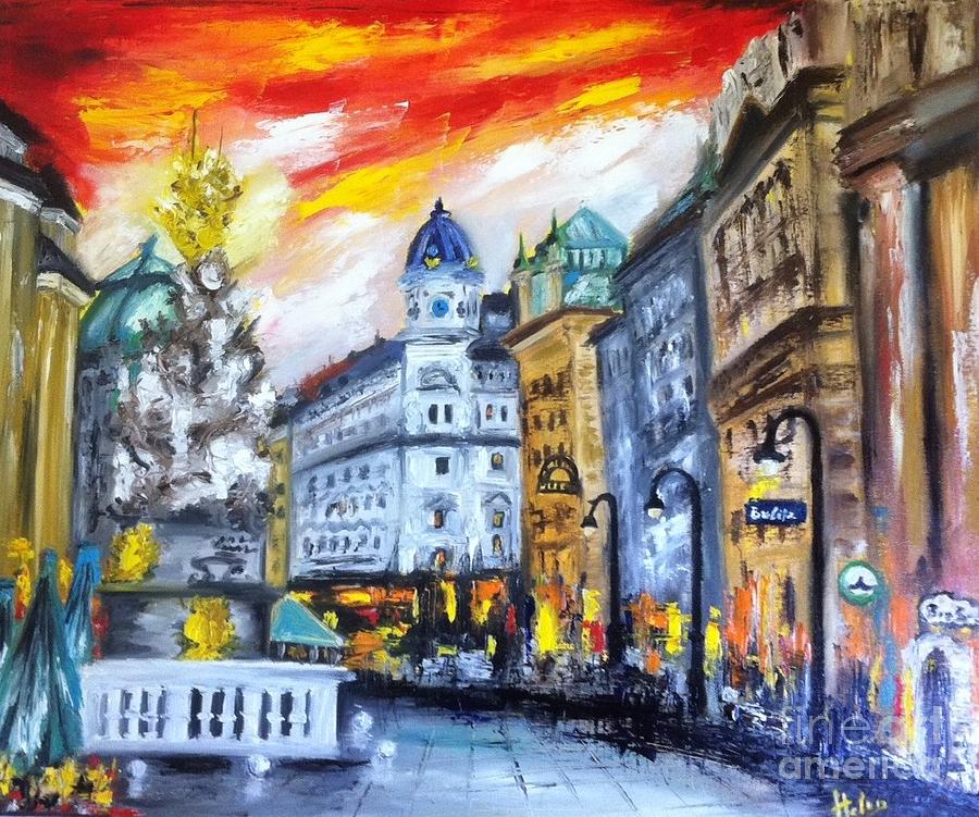 Vienna Graben street Painting by Helen Bellart | Fine Art America