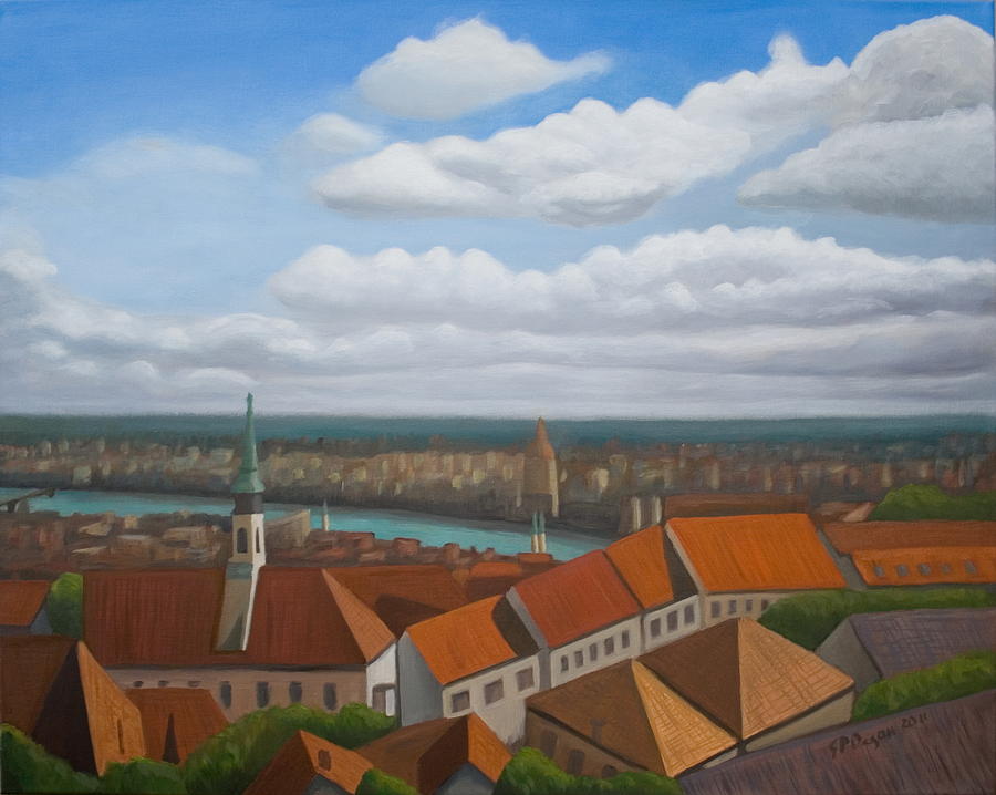 Vienna Rooftops Painting by Stephen Degan