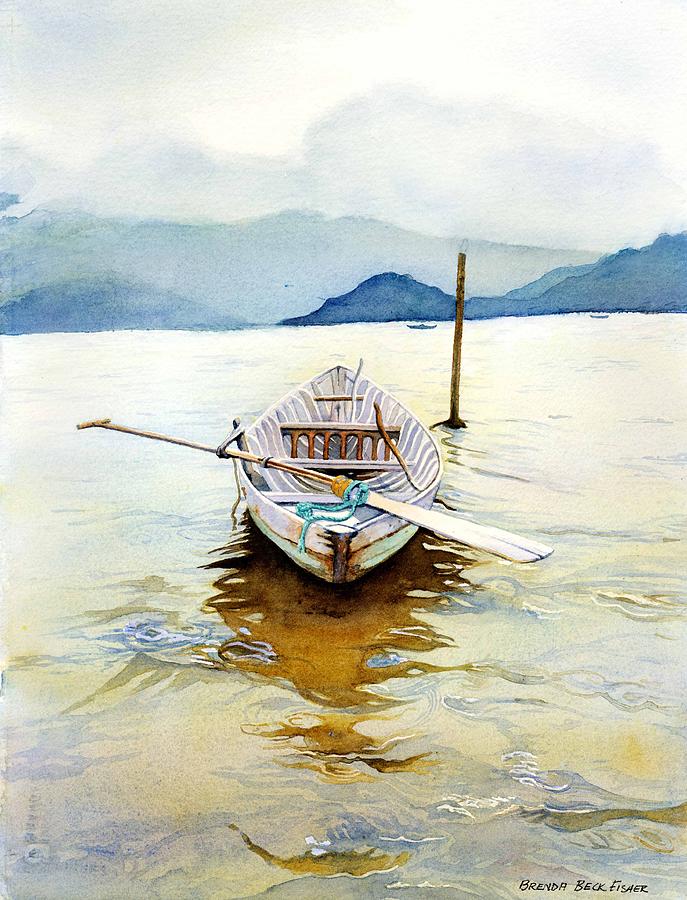 Vietnam Boat Painting by Brenda Beck Fisher