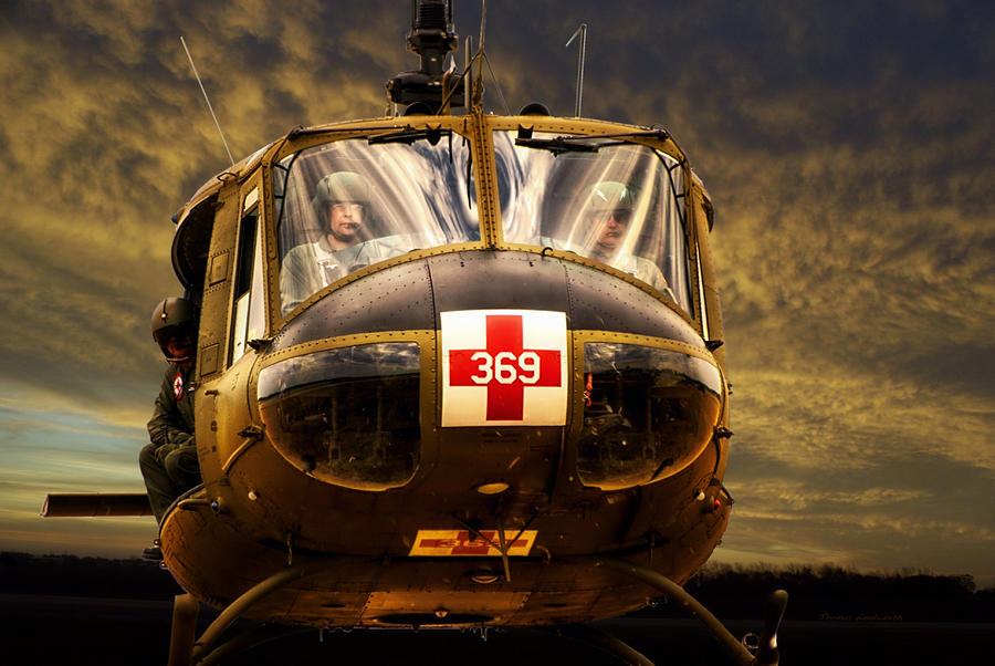 Transportation Photograph - Vietnam Era Medivac 369 Helicopter by Thomas Woolworth