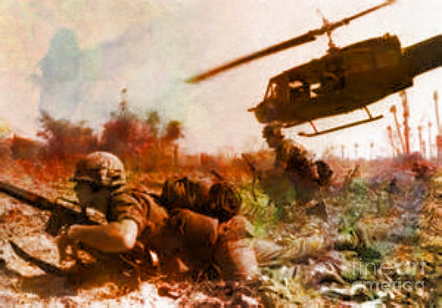Vietnam Gunship Support Digital Art by Steven  Pipella