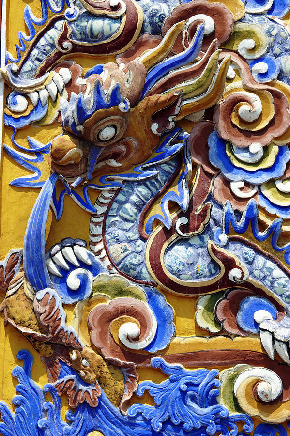 Dragon Photograph - Vietnam, Hue, Dragon In The Imperial by Tips Images