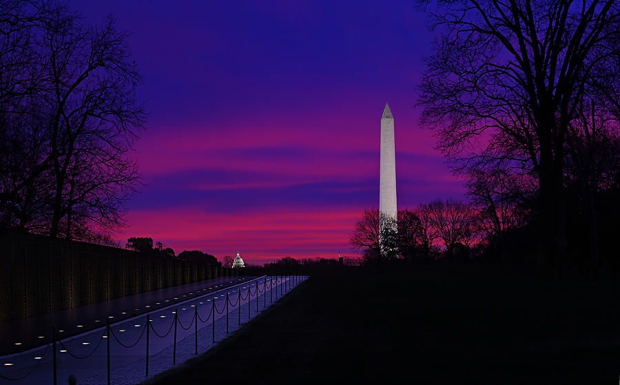 Architecture Photograph - Vietnam Memorial Sunrise by Metro DC Photography