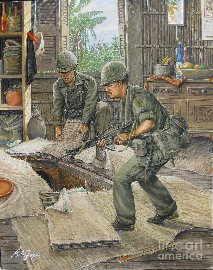 Vietnam Tunnels Painting by Bob  George