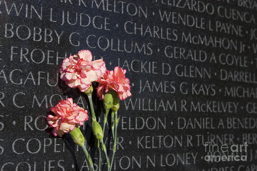 Flowers Still Life Photograph - Vietnam Veterans Memorial by Jim West