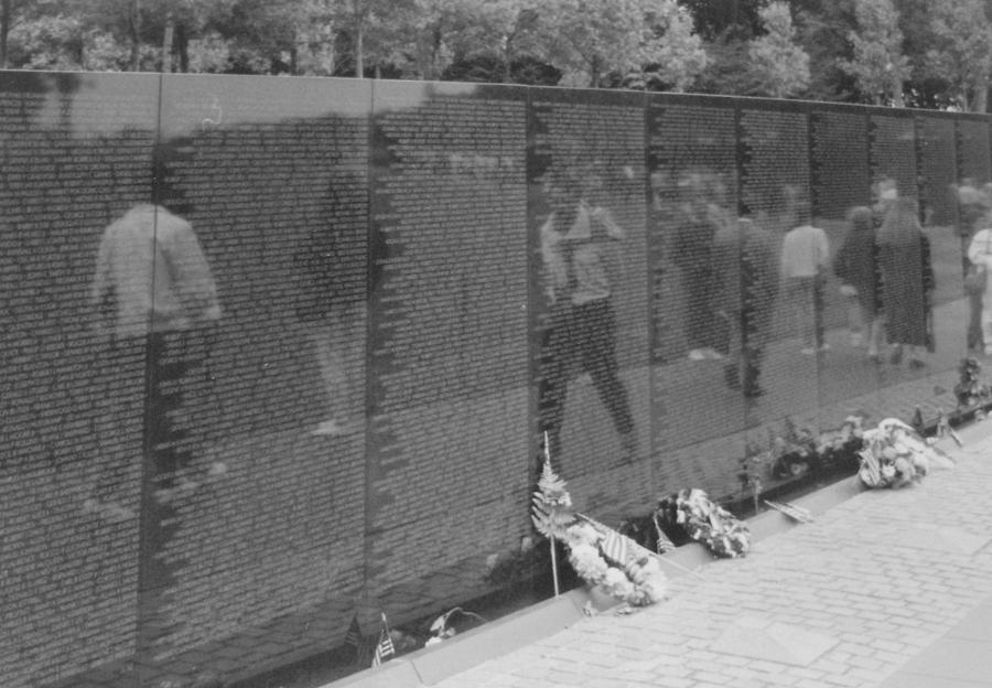 Vietnam Wall Reflections BW Photograph by Joann Renner Fine Art America