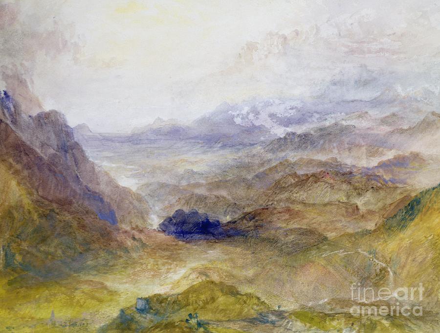 Mountain Painting - View along an Alpine Valley by Joseph Mallord William Turner