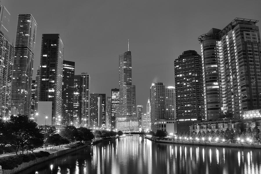 Chicago Photograph - View Down the Chicago River by Frozen in Time Fine Art Photography