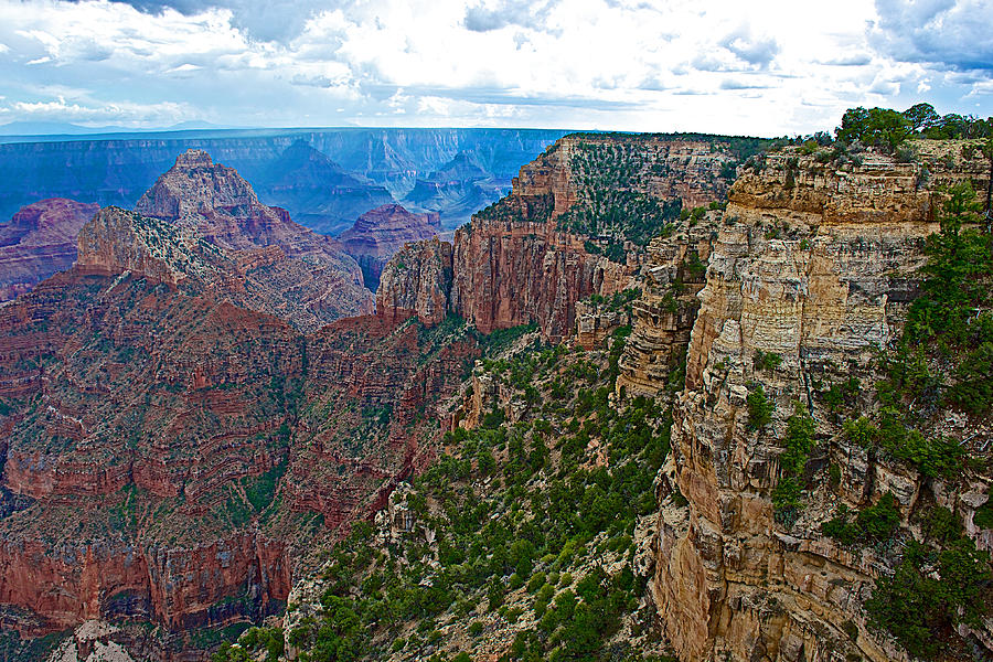 Grand Canyon National Park Photograph - View Five from Walhalla Overlook on North Rim of Grand Canyon-Arizona by Ruth Hager