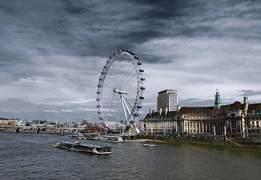 London Eye Photograph - View from Westmister Bridge by Marek Rutkowski