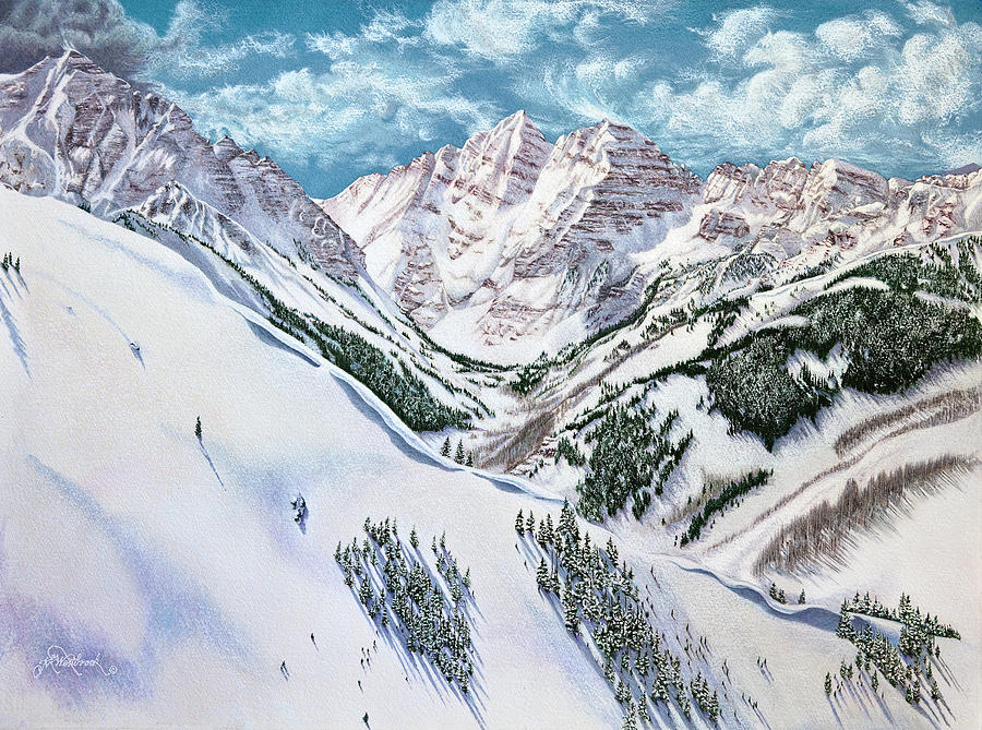 View from Aspen Highlands Drawing by Jill Westbrook