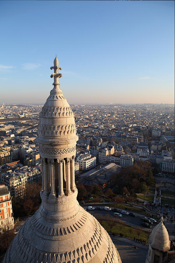 Architecture Photograph - View from Basilica of the Sacred Heart of Paris - Sacre Coeur - Paris France - 011334 by DC Photographer