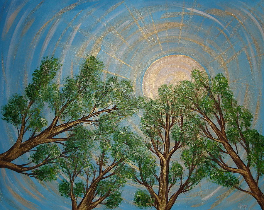 Tree Painting - View from Below by Angie Butler