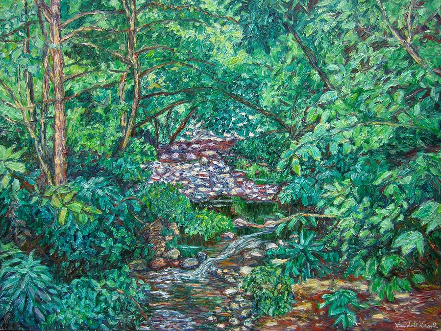 View from Bridge at Wildwood Park Painting by Kendall Kessler