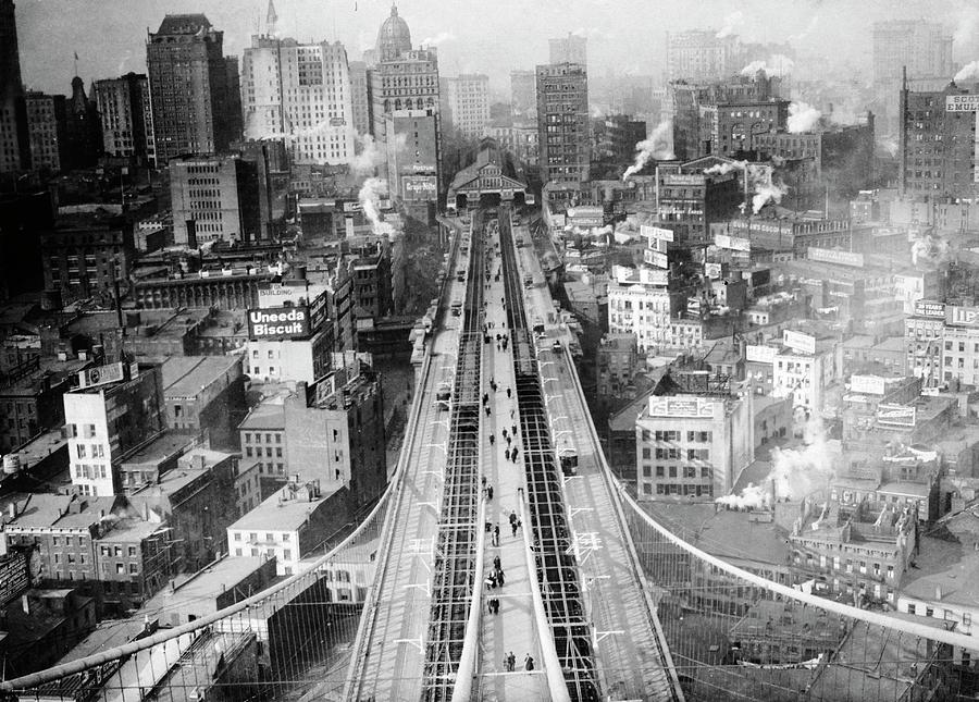 View From Brooklyn Bridge Photograph by Library Of Congress/science ...