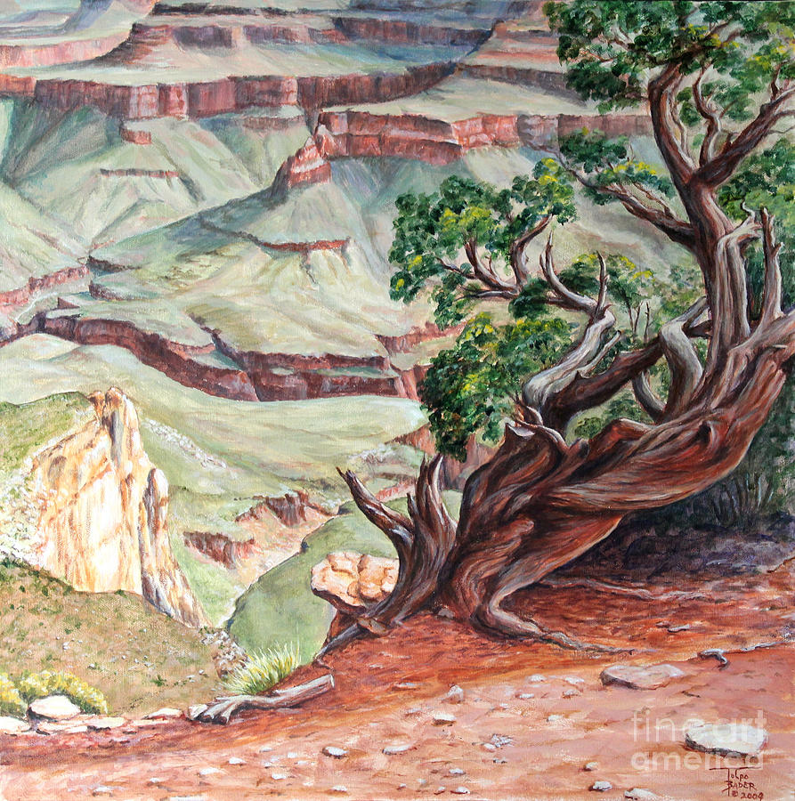 Nature Painting - View from Cedar Ridge Trail by Art By - Ti   Tolpo Bader