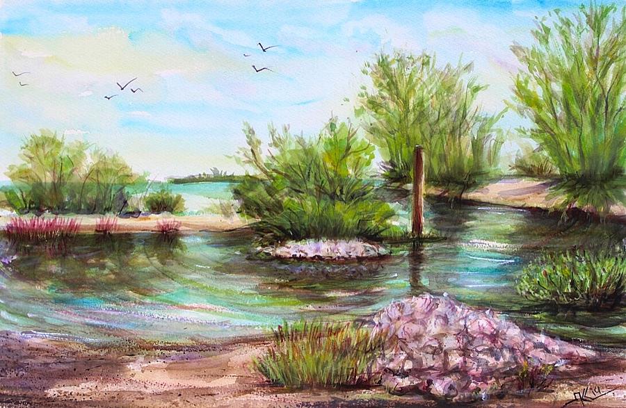 View from Coral Harbour Painting by Katerina Kovatcheva