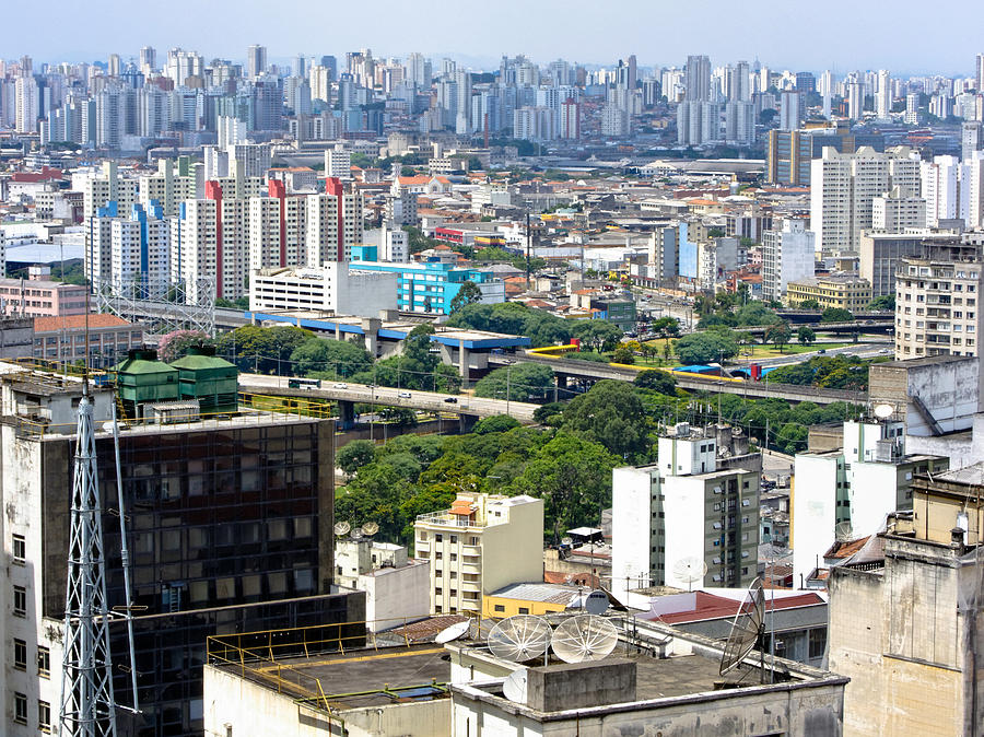 Architecture Photograph - View From Edificio Martinelli 2 - Sao Paulo by Julie Niemela