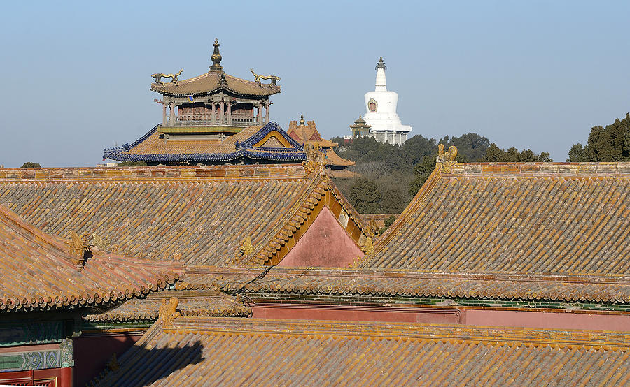 View from Forbidden City to Beihai Park - Beijing China Photograph by Brendan Reals