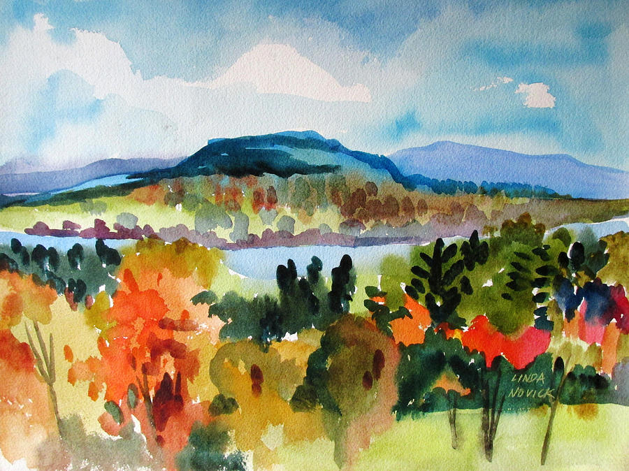 View From Kripalu In Fall Painting by Linda Novick