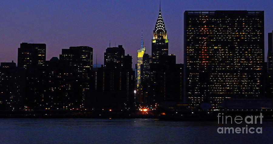 Chrysler Building Photograph - VIEW FROM LONG iSLAND CITY TO THE UNITED NATIONS AND CHRYSLER BUILDING by Kendall Eutemey