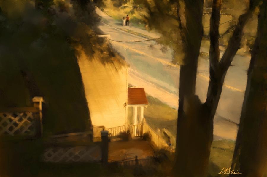 View from my Window on a Summer Afternoon  B-5 Painting by Diane Strain
