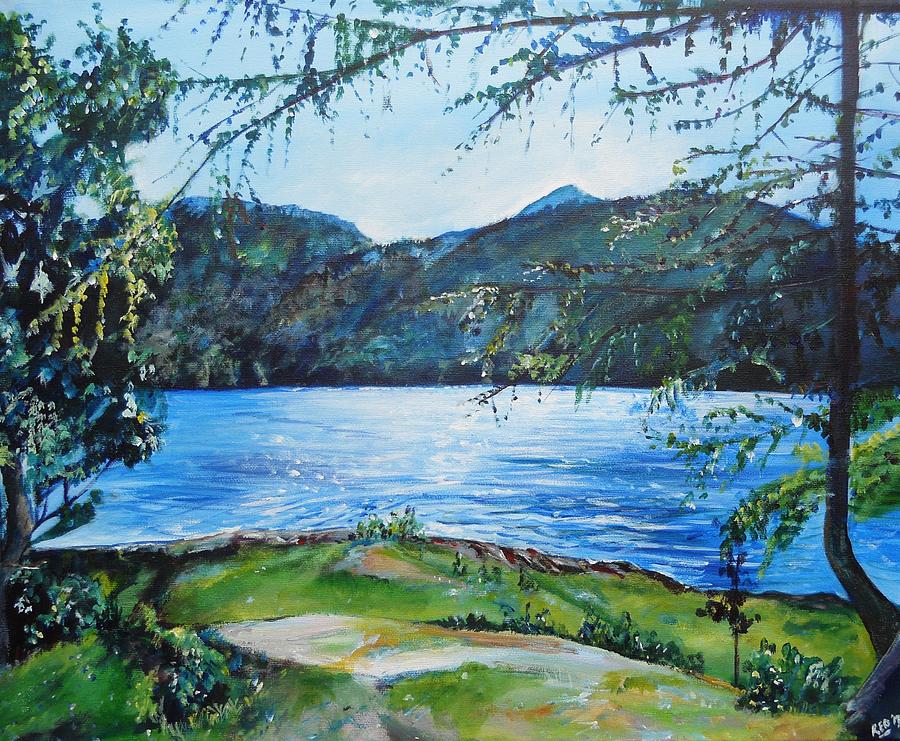 Tree Painting - View from Norfolk Island Ullswater by Robina Osbourne