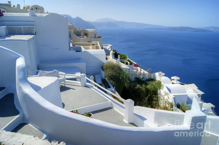View From Oia Photograph by David Birchall
