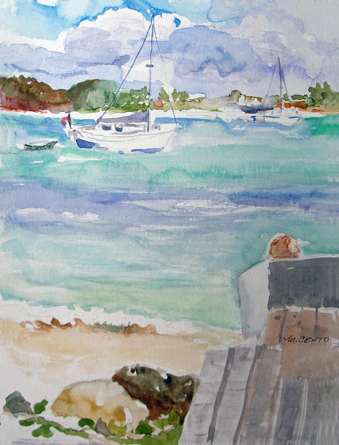 View from the Dock Painting by Mafalda Cento
