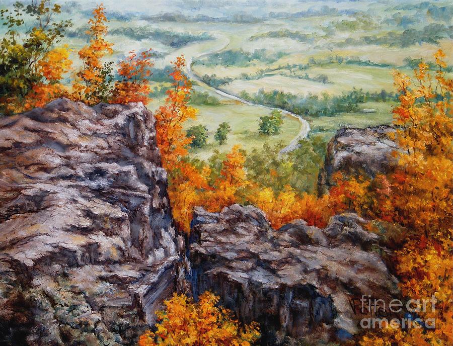 View from the Point Petit Jean Painting by Virginia Potter