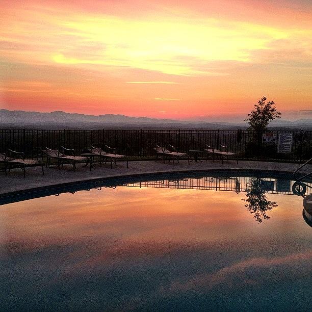 Sunset Photograph - View From The Pool.... #asheville by Chesley Lanford
