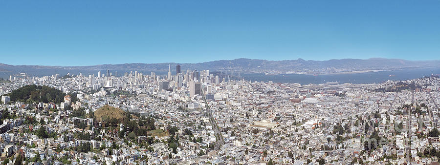 View from the Twin Peaks hills in San Francisco CA Photograph by David Zanzinger
