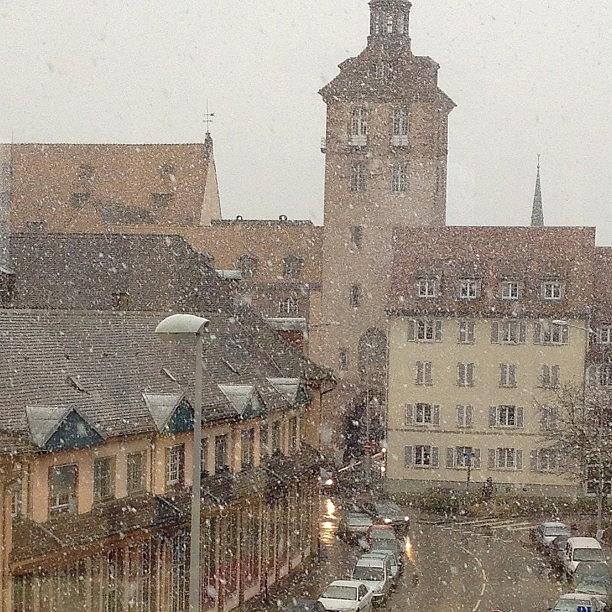 Snow Photograph - View From Work Yesterday. Snow Flakes by Nathalie Brouard