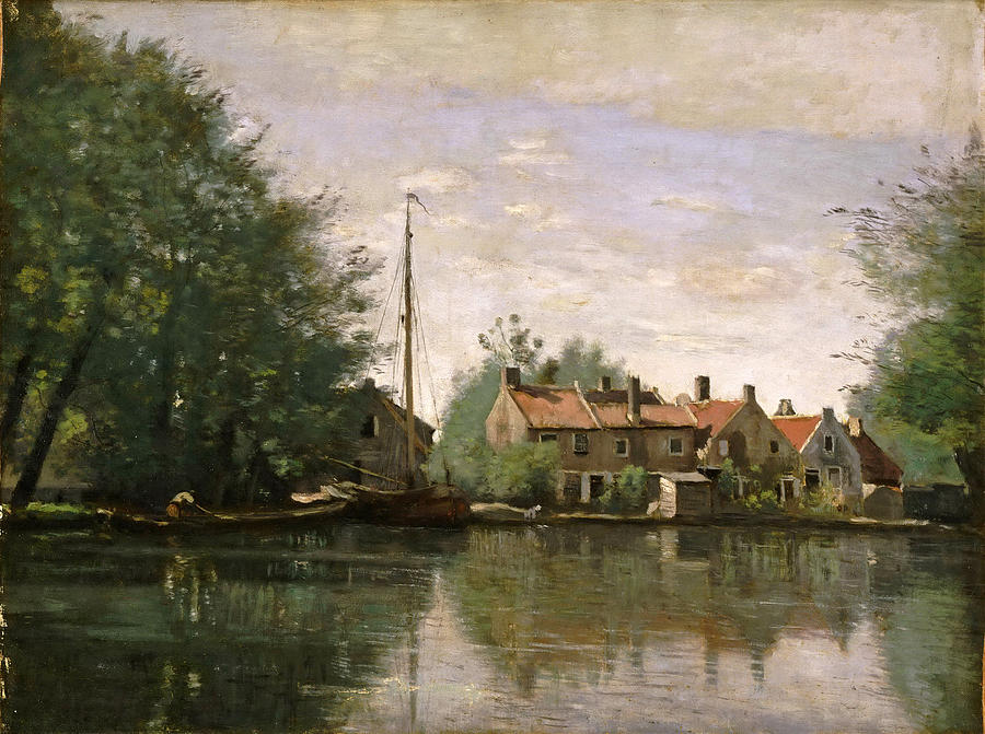 Jean-baptiste-camille Corot Painting - View in Holland by Jean-Baptiste-Camille Corot