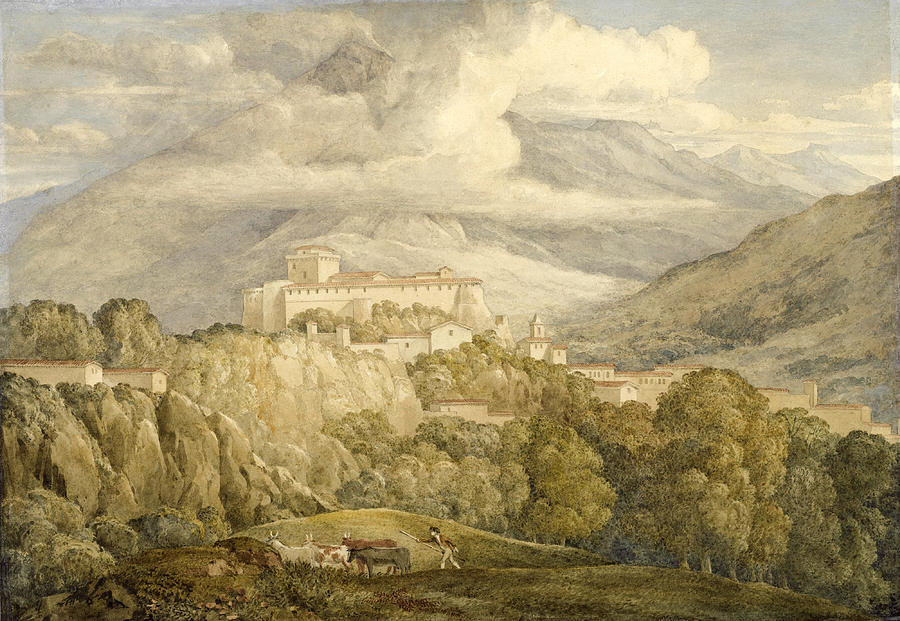 View near Campitello in the Italian Alps Painting by Joseph Gandy