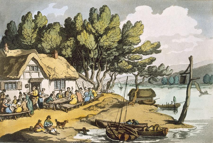 Boat Painting - View Near Newport, Isle Of Wight by Thomas Rowlandson