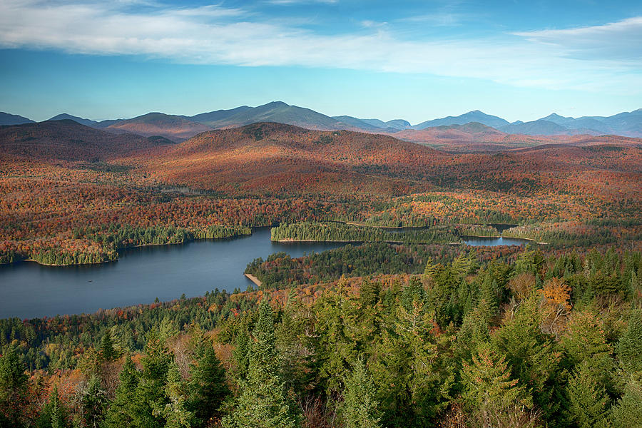 Nature Photograph - View Of A Lake From Goodnow Mountain by Panoramic Images
