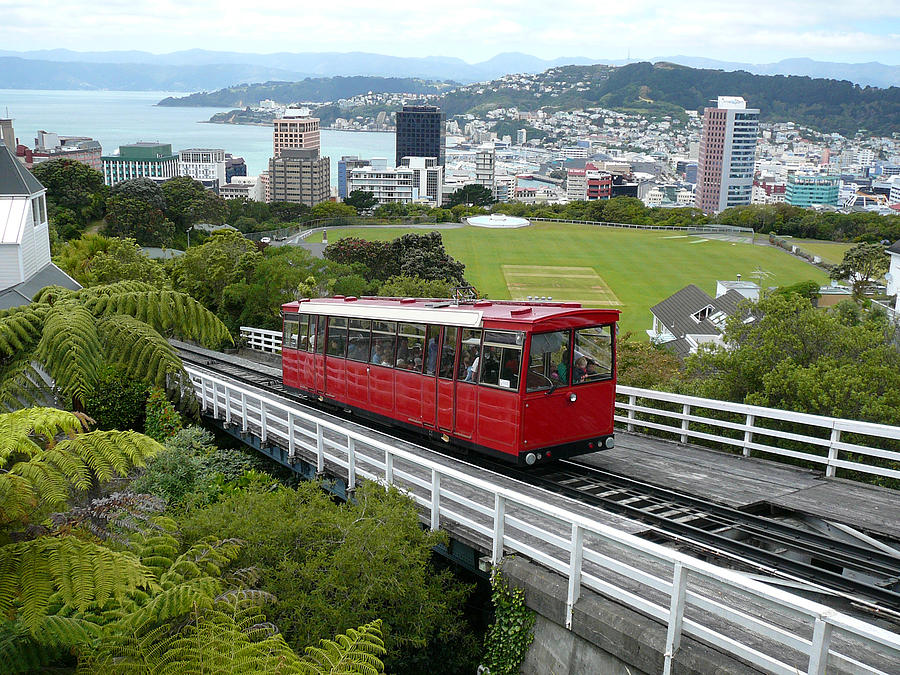 View of a trolley in Wellington, New Zealand Photograph by Poppycocks