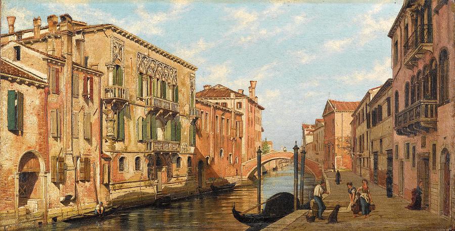 View of a Venetian Canal Painting by Celestial Images