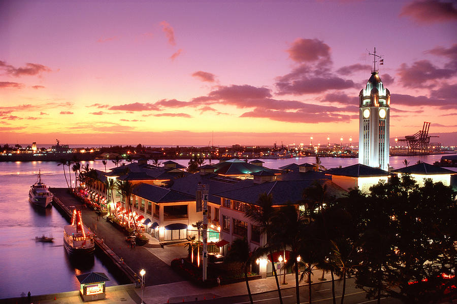 View Of Aloha Tower Photograph by Carl Shaneff - Printscapes