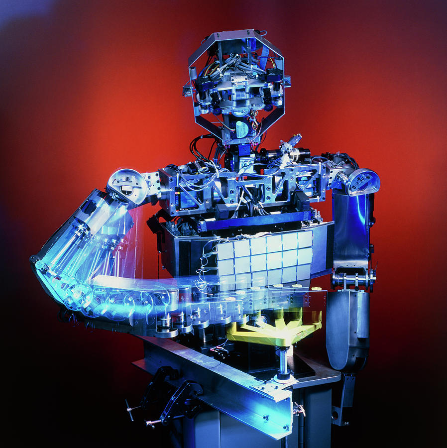 View Of Android Robot Cog Winding A Lever Photograph by Sam Ogden/science Photo Library