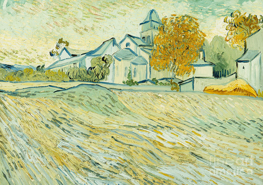 View of Asylum and Saint-Remy Chapel Painting by Vincent van Gogh