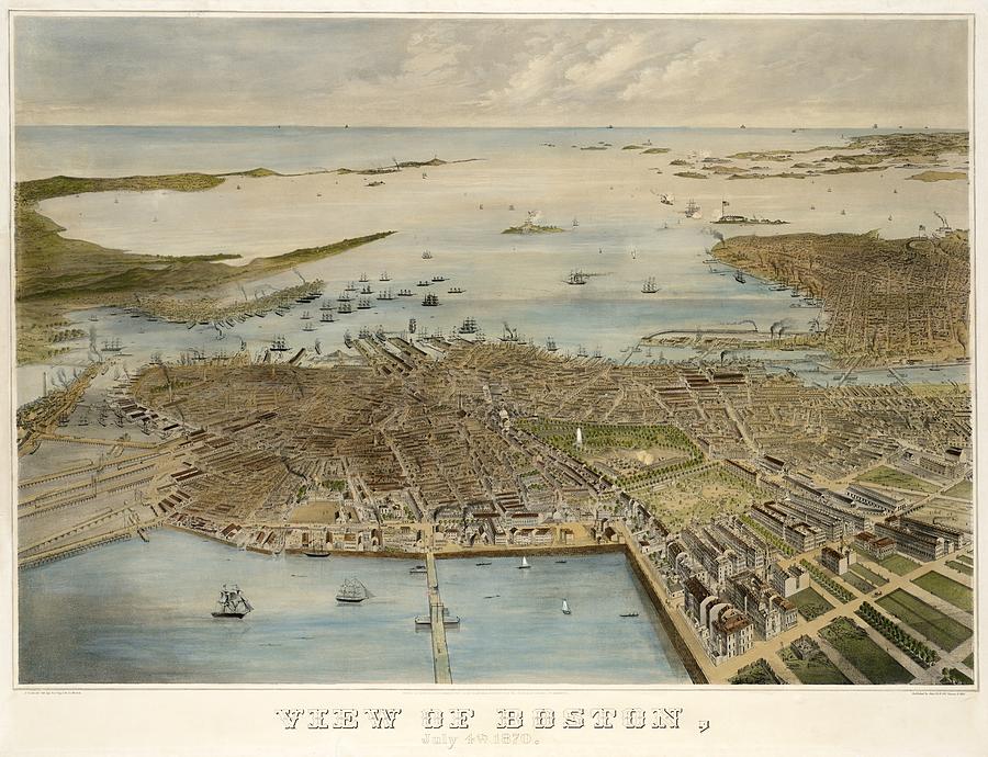 View Of Boston July 4th 1870 Painting