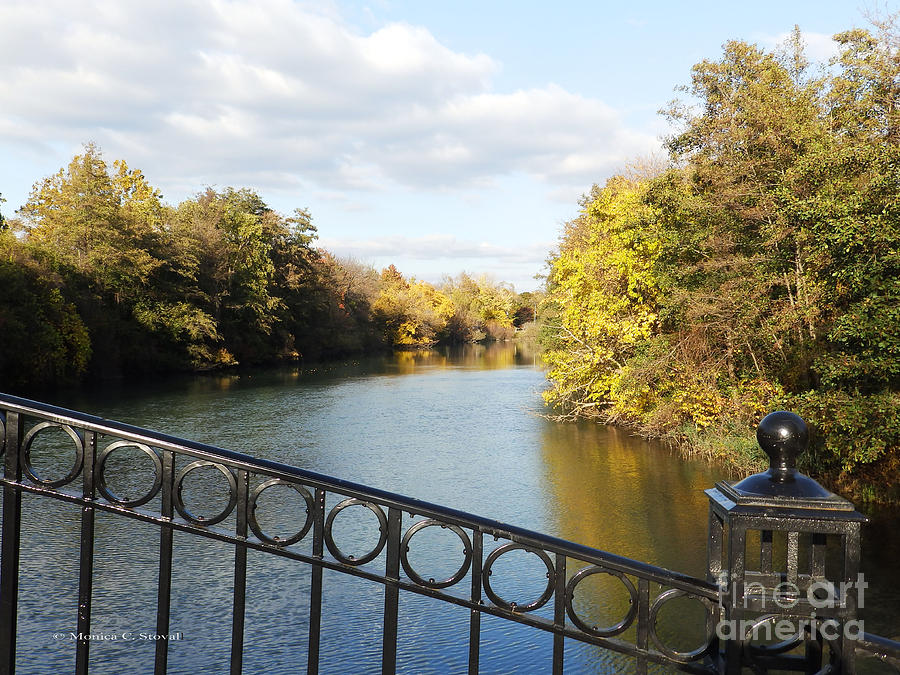 View of Canal from Footbridge - M Landscapes Fall Collection No. LF22 Photograph by Monica C Stovall