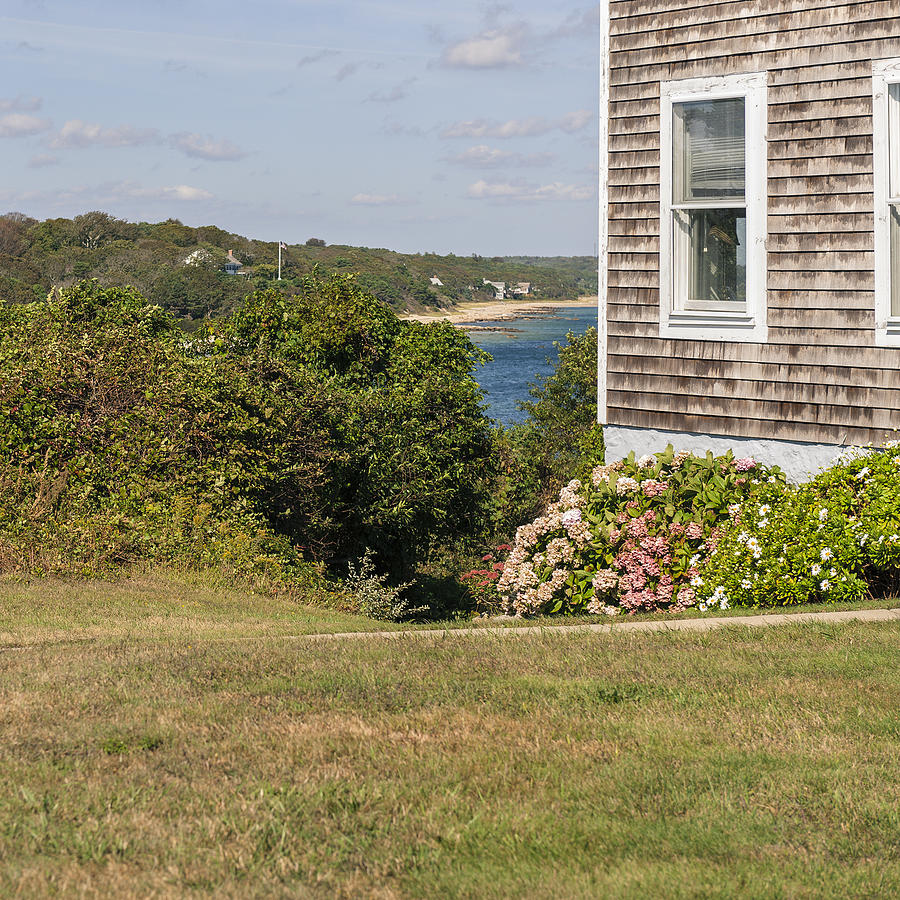View of Cape Cod Cottage and the Sea Photograph by Marianne Campolongo