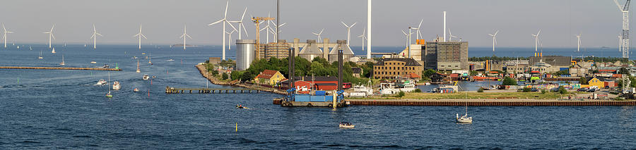 View Of City With Wind Turbines Photograph by Panoramic Images