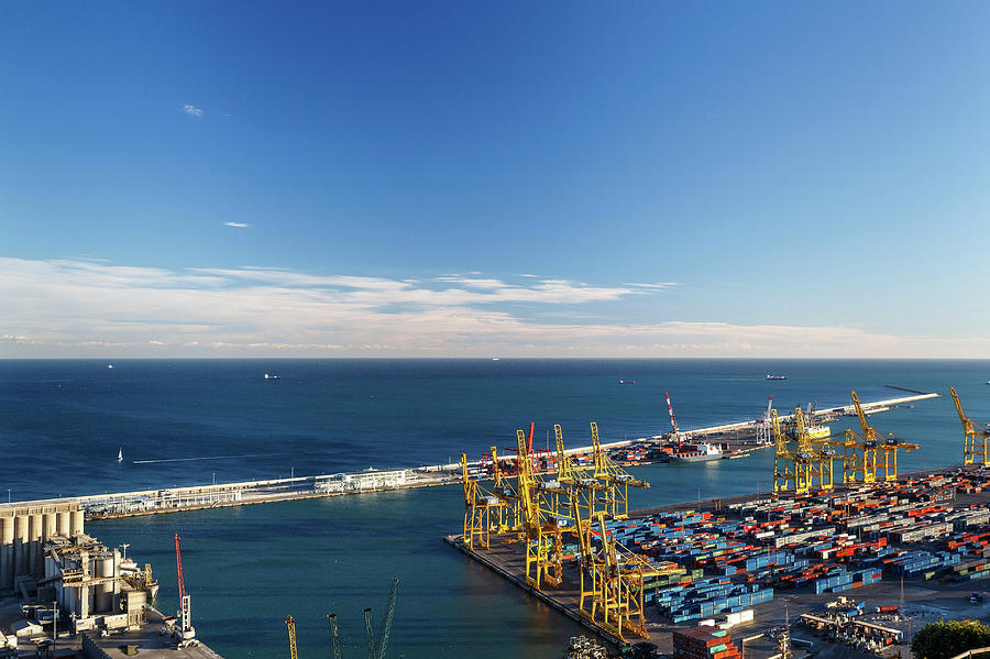 View Of Commercial Port, Barcelona Photograph by Cultura Exclusive/quim Roser