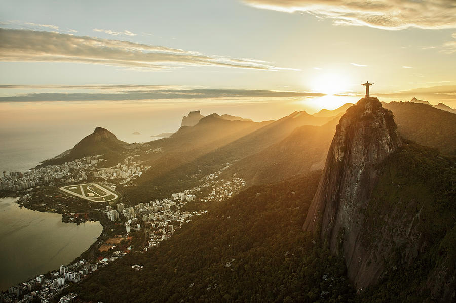 View Of Corcovado And Rio De Janeiro At Photograph by Christian Adams