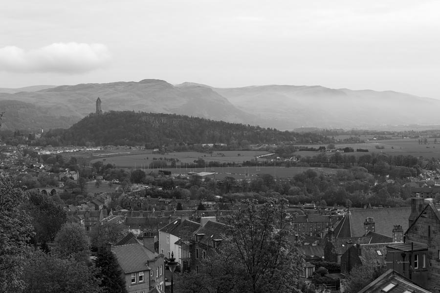 Castle Digital Art - View of countryside and Wallace Monument by Ashish Agarwal